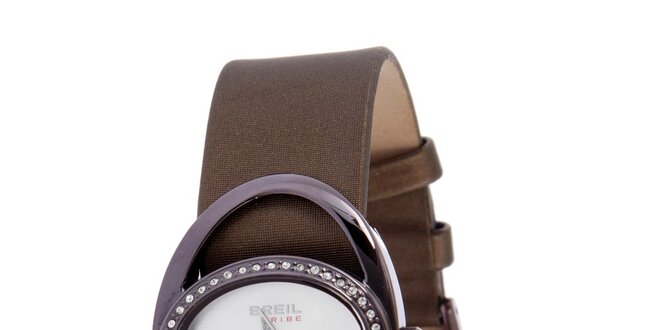 Dámské fialovo-hnědé analogové hodinky Breil