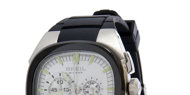Pánské černo-stříbrné analogové hodinky Breil