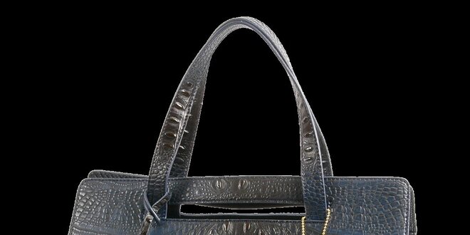 Dámská ocelově modrá kabelka Bulaggi v efektu pštrosí kůže