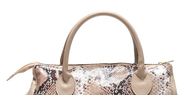 Dámská béžová kabelka s hadím vzorem Renata Corsi