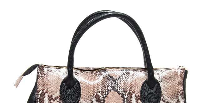 Dámská černá kabelka s hadím vzorem Renata Corsi
