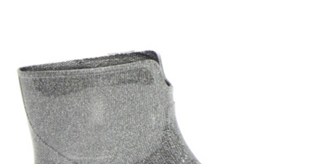 Dámské stříbrné metalické kotníkové boty Favolla