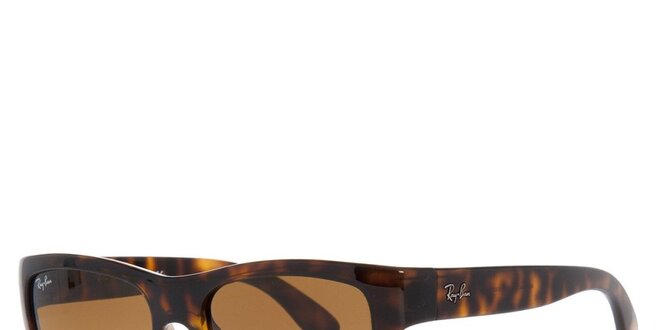 Hnědé sluneční brýle Ray-Ban s hnědými skly a žíháním