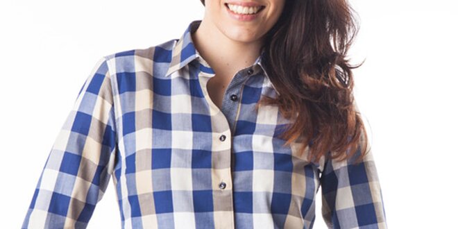 Dámská modro-béžově kostkovaná košile Lexa Slater