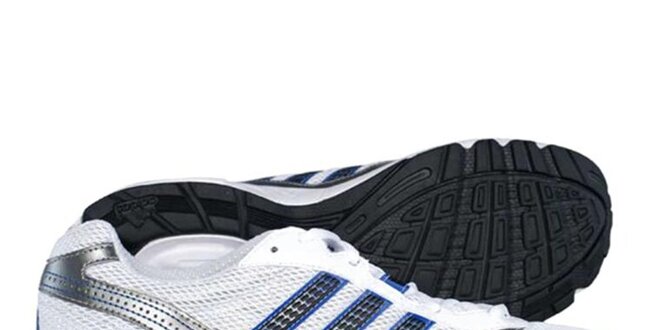 Pánské bílo-stříbrné tenisky s modrými prvky Adidas