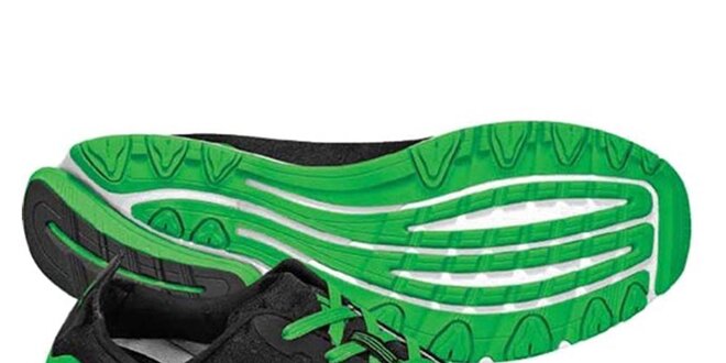 Pánské černo-zelené boty na běhání Adidas