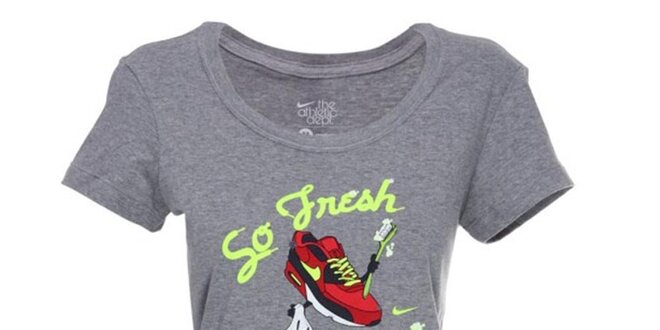 Dámské šedé tričko s teniskou Nike