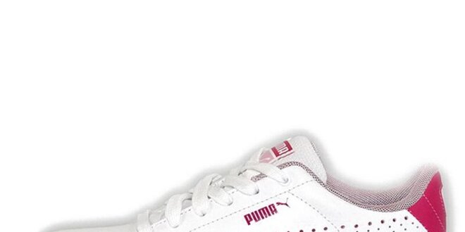 Dámské bílé tenisky s růžovými detaily Puma