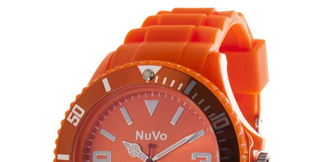 Oranžové analogové hodinky NuVo
