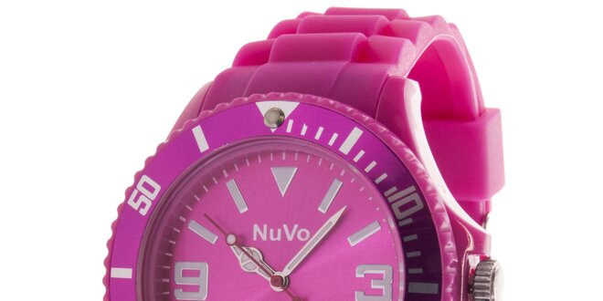 Růžové analogové hodinky NuVo