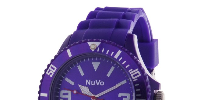 Fialové analogové hodinky NuVo