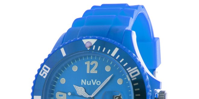 Modré hodinky s datumovkou NuVo
