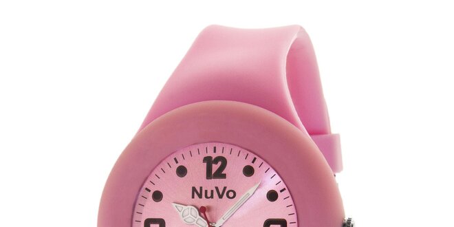 Světle růžové hodinky s hladkým řemínkem NuVo