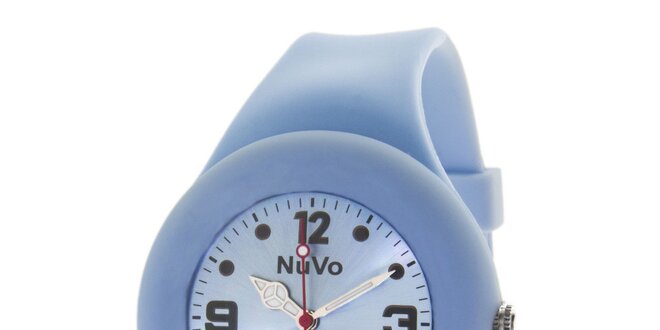 Světle modré hodinky s hladkým řemínkem NuVo