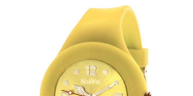 Žluté hodinky s hladkým řemínkem NuVo