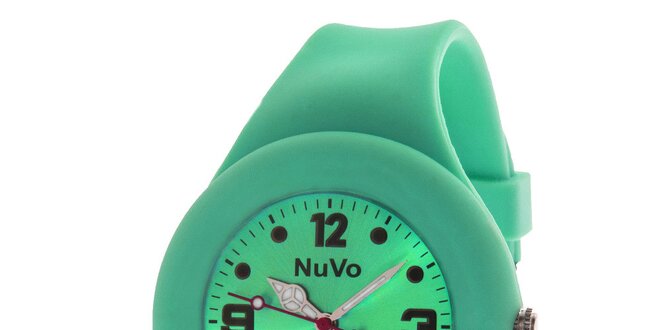 Zelené hodinky s hladkým řemínkem NuVo