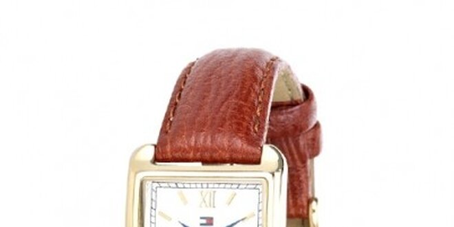 Dámské náramkové hodinky Tommy Hilfiger s hnědým řemínkem