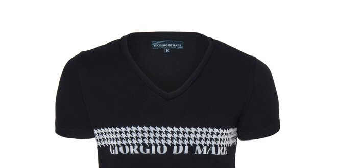 Pánské černé véčkové tričko s potiskem Giorgio di Mare