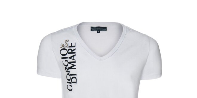 Pánské bílé véčkové tričko s kotvičkou Giorgio di Mare