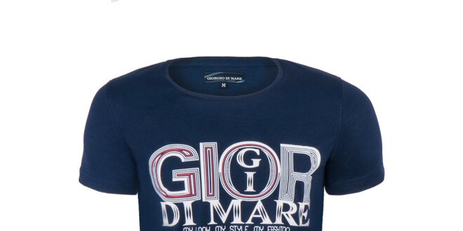 Pánské modré tričko s nápisem Giorgio di Mare