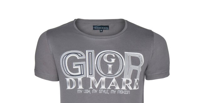 Pánské šedé tričko s nápisem Giorgio di Mare