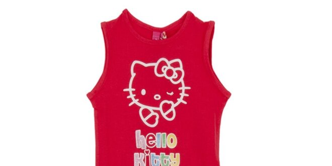 Dětský červený set Hello Kitty - tílko a kraťasy