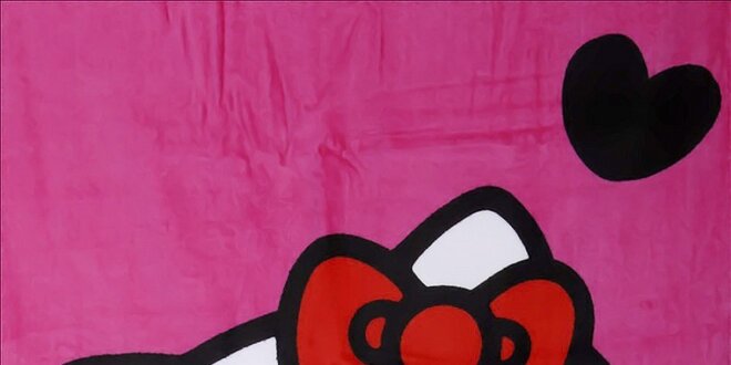 Dětská růžová osuška Hello Kitty