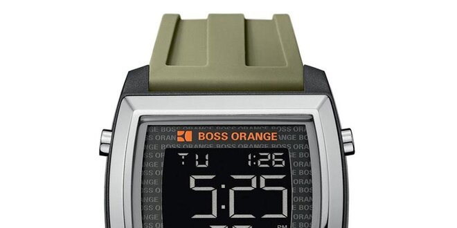 Pánské hodinky s olivově zeleným řemínkem Hugo Boss Orange