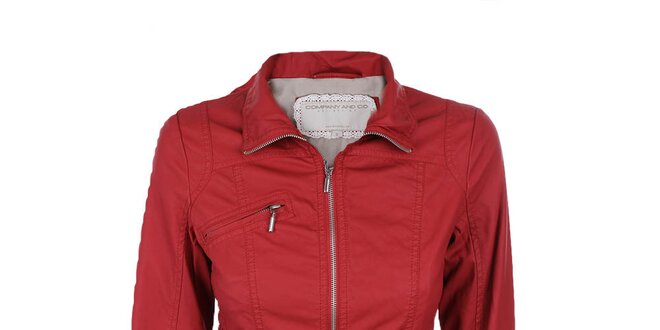 Dámská krátká červená bunda na zip Company&Co
