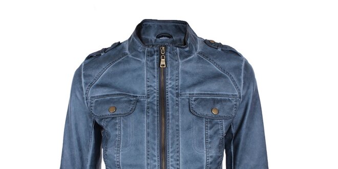 Dámská koženková bunda v modré barvě Company&Co