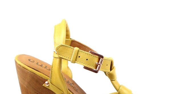 Dámské žluté střevíčky s platformou Cubanas Shoes