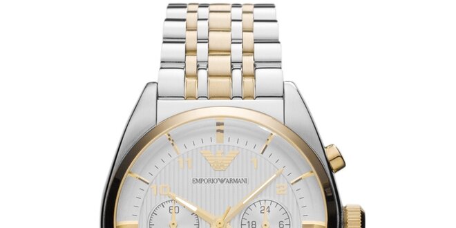 Pánské ocelové hodinky s chronografem Emporio Armani