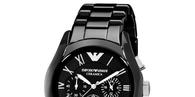 Pánské keramické hodinky v černé barvě Emporio Armani