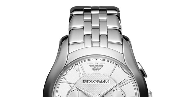 Pánské stříbrné hodinky z nerezové oceli Emporio Armani