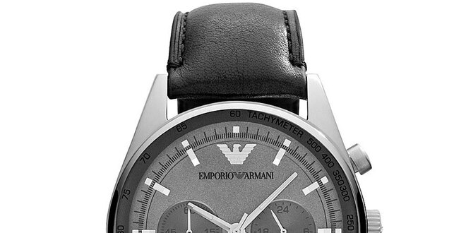 Pánské stříbrné hodinky s chronografem hodinky Emporio Armani