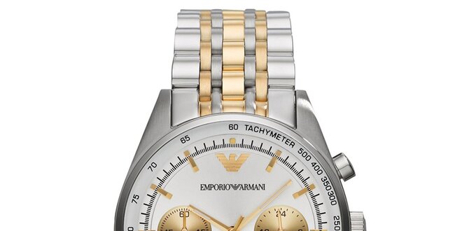Pánské stříbrno-zlaté hodinky Emporio Armani