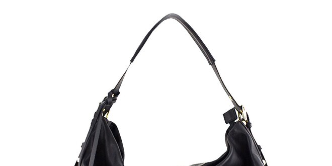 Dámská černá kabelka s ozdobnými kroužky Roberto Buono