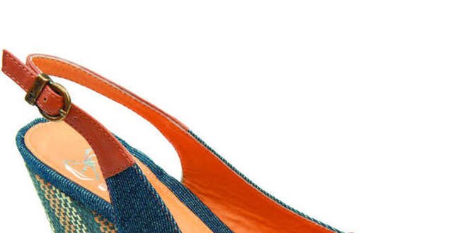 Dámské modro-hnědé sandálky Elisabeth