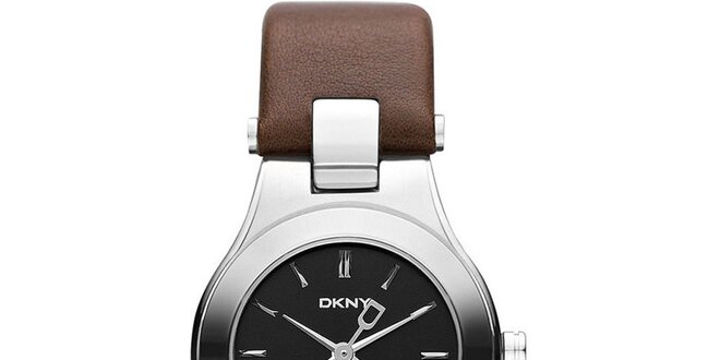 Dámské hodinky s hnědým páskem DKNY