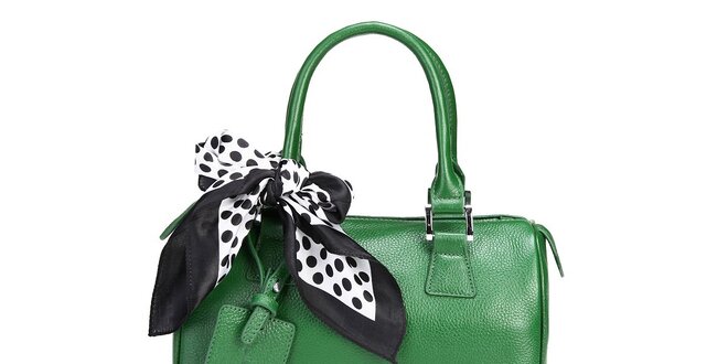 Trávově zelená kabelka Belle&Bloom s ozdobným šátkem
