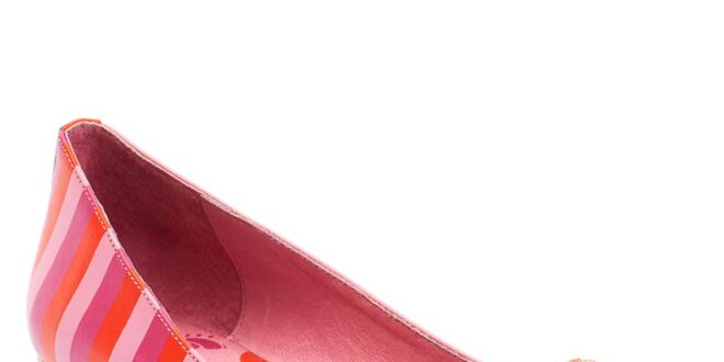 Dámské růžovo-červené balerínky s puntíkatou mašlí Lola Ramona