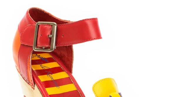 Dámské žluto-červené boty na podpatku Lola Ramona
