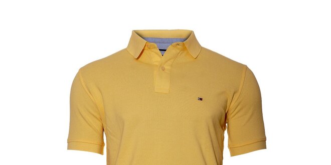 Pánské klasické světle žluté polo tričko Tommy Hilfiger