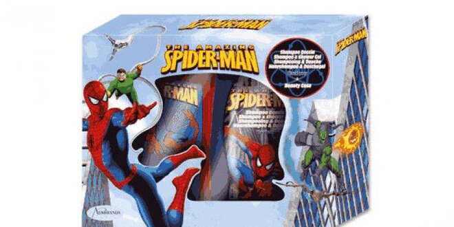Spiderman dárková sada - sprchový gel
 šampon 2v1 250ml+toaletní taška