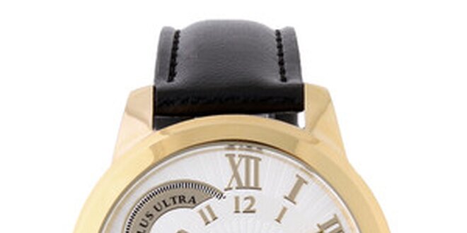 Dámské zlaté náramkové hodinky Lancaster s koženým řemínkem
