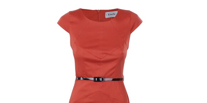 Dámské oranžové pouzdrové šaty Estella