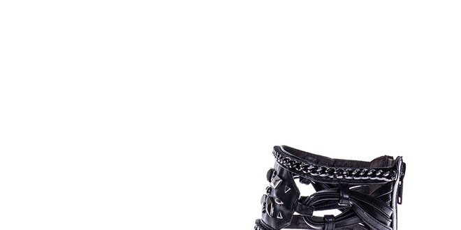 Dámské černé sandálky s řetízky Roberto Botella