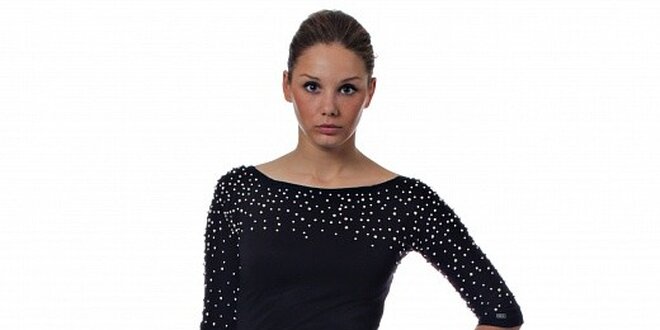 Dámské černé mini šaty Miss Sixty s kovovými korálky