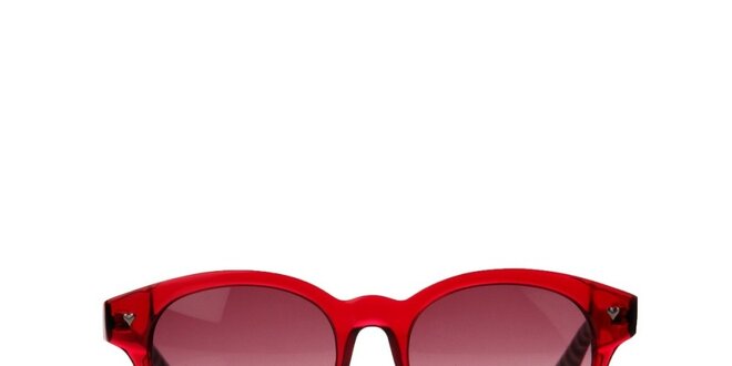 Dámské červené brýle s pruhovanými stranicemi Marc by Marc Jacobs