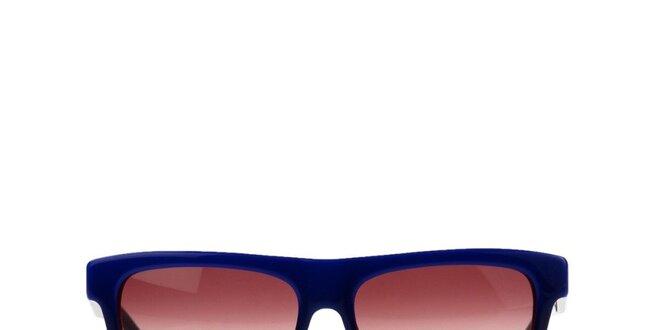 Unisex modré sluneční brýle s pruhovanými stranicemi Marc by Marc Jacobs